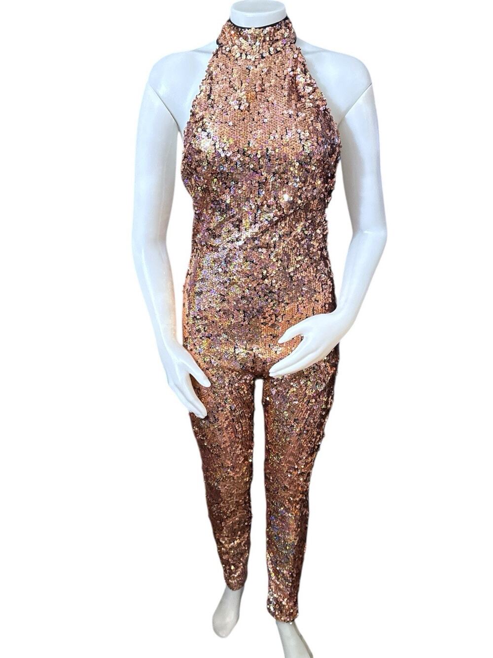 Jaded London Propose a Toast Sequin Jumpsuit Small